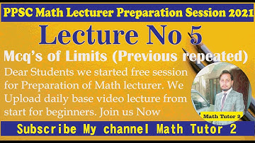 MCQs of limit and continuity || PPSC math lecturer preparation 2021 || Math tutor 2