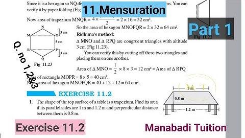 8th class maths |Chapter 11|Mensuration|💁‍♀️Exercise 11.2 |Q no 1,2&3| part 1|CBSE|NCERT|