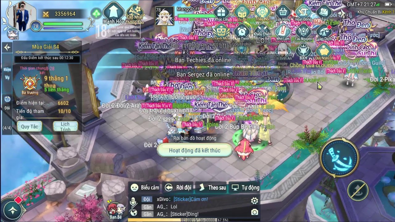 Ys6 Mobile VNG - PVP 4-4  14/8/2022 - xDivo/Shura