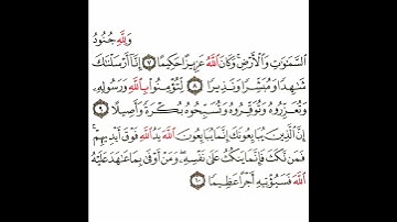 سورة الفتح 3 القسم الثالث تكرار كيفي من .. ولله جنود السماوات والأرض .. إلى .. أجرا عظيما #قرآن