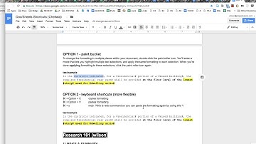 Formatting Text in a Google Doc- Paintbucket OR keyboard shortcuts