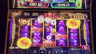 $34 BET HUGE WIN GOLDEN ZODIAC 5 SYMBOL TRIGGER FREE SPINS - HARD ROCK TAMPA HIGH LIMIT 5cents Denom