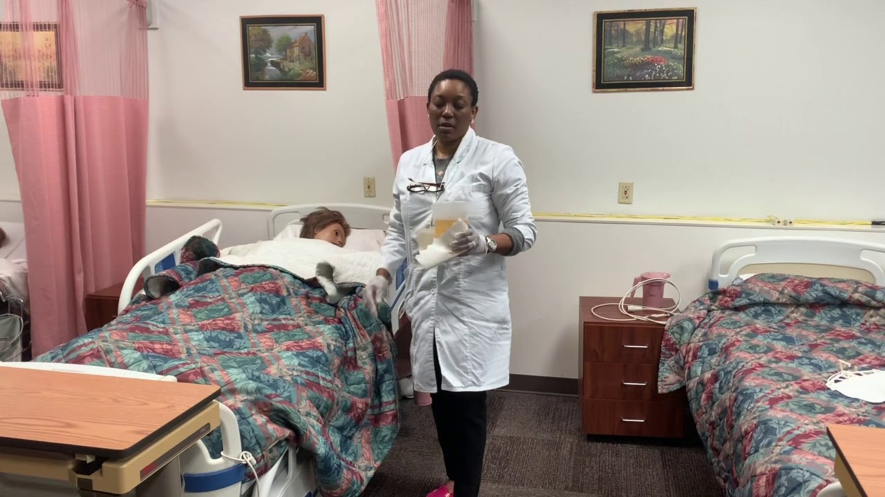 Ohio STNA Skill 10 Emptying a Urinary Drainage Bag YouTube