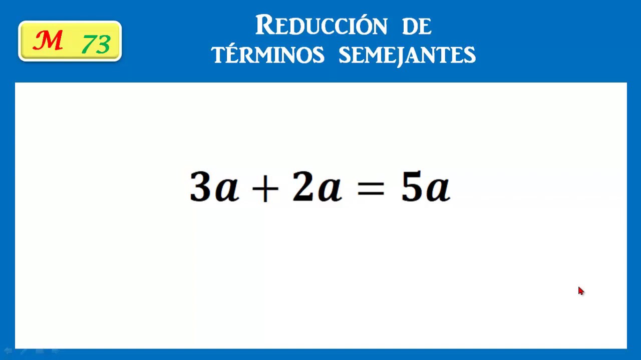 Reducción de términos semejantes YouTube