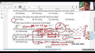 Grade 3 Maths Olympiad Class#67 Clock & Calendar 24th Sep