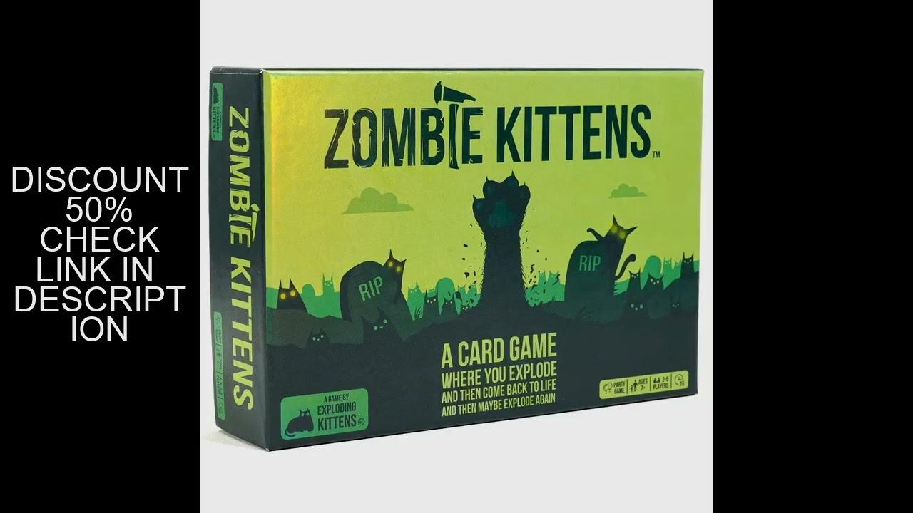 Zombie Kittens Card Game Fun Family Card Games for Adults Teens Kids for Game Night Entertainment 2-