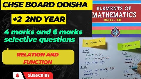 CHSE math most important Questions ||Relation and function Chapter ||Class 12 Board exam 2023
