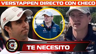 ¡CHECO TE NECESITO! VERSTAPPEN ENVIA ESTE MENSAJE A SERGIO PÉREZ LE PIDE AYUDA PARA GANAR CAMPEONATO