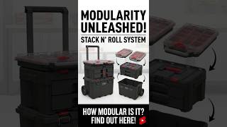 Stack N’ Roll 4 Piece Rolling Tool Storage System – Includes Large Rolling Tool Box, 2 Drawer Tool B