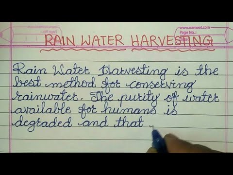 water harvesting essay in english