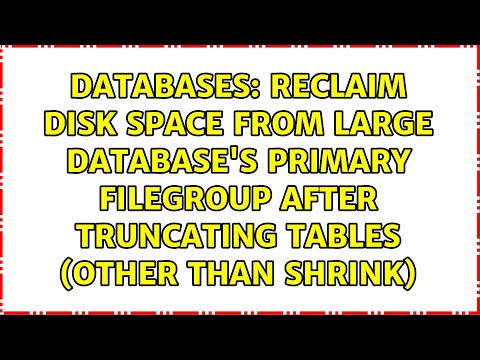 Reclaim disk space