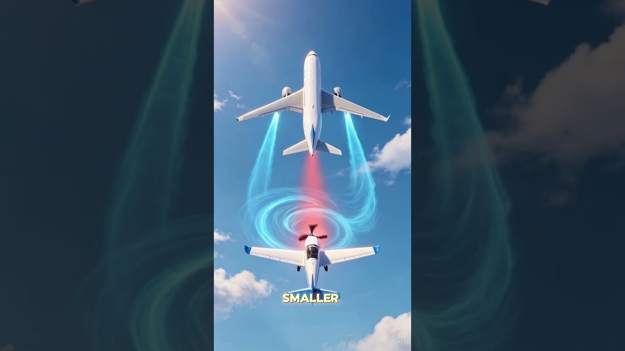 How Wake Turbulence Can Flip a Smaller Plane #ai #animation #plane #engineering #pilot #turbulence
