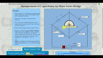Measurement of Capacitance by Wein Bridge Virtual lab NPTEL IIT KGP