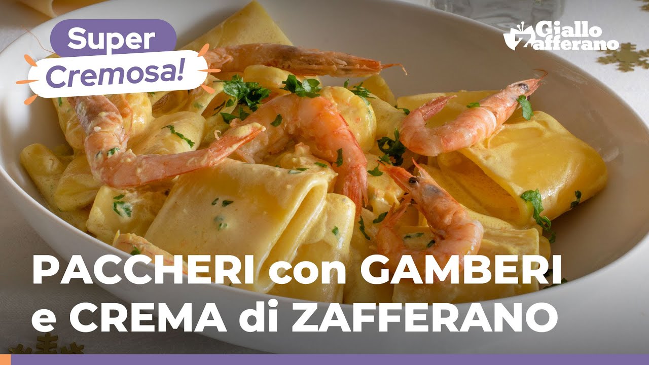 PASTA con GAMBERI e CREMA allo ZAFFERANO, un primo cremoso e saporito ...