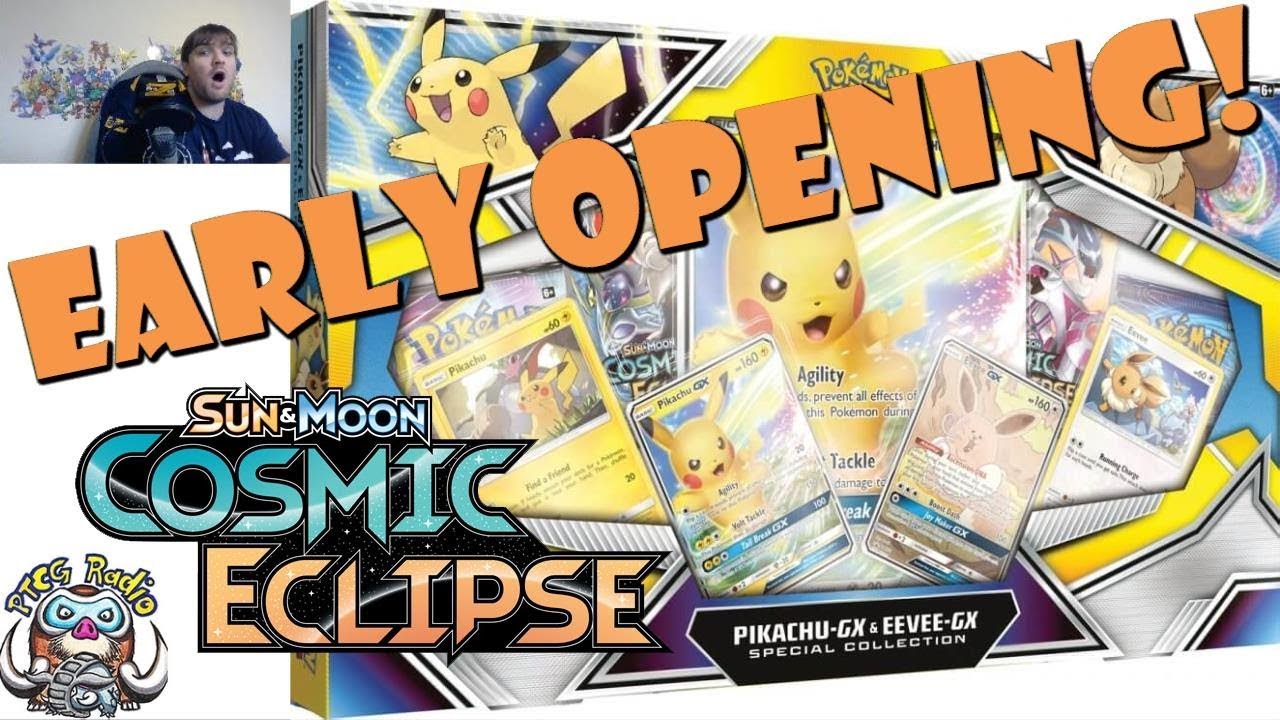 Early Pikachu Gx Eevee Gx Special Collection Opening Early Cosmic Eclipse Opening