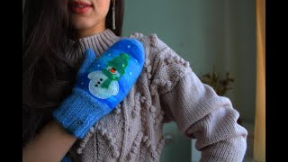 Вязаные варежки с рисунком, для холодной зимы.