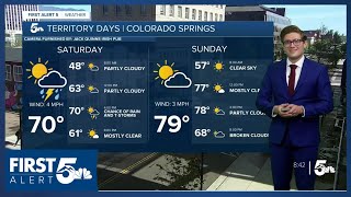 A drying and warming trend takes place through Memorial Day weekend in Colorado