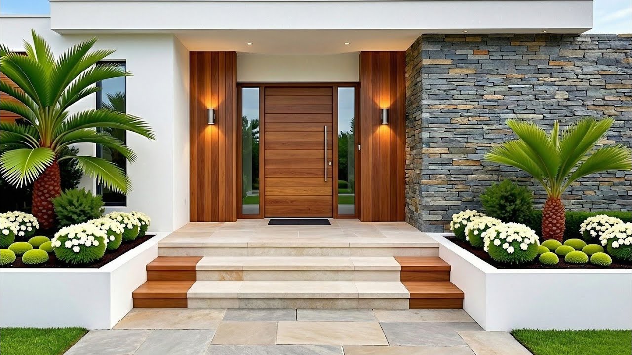 Топ-100 трендов дизайна наружных стен 2026 года | Современные идеи облицовки стен плиткой и други...