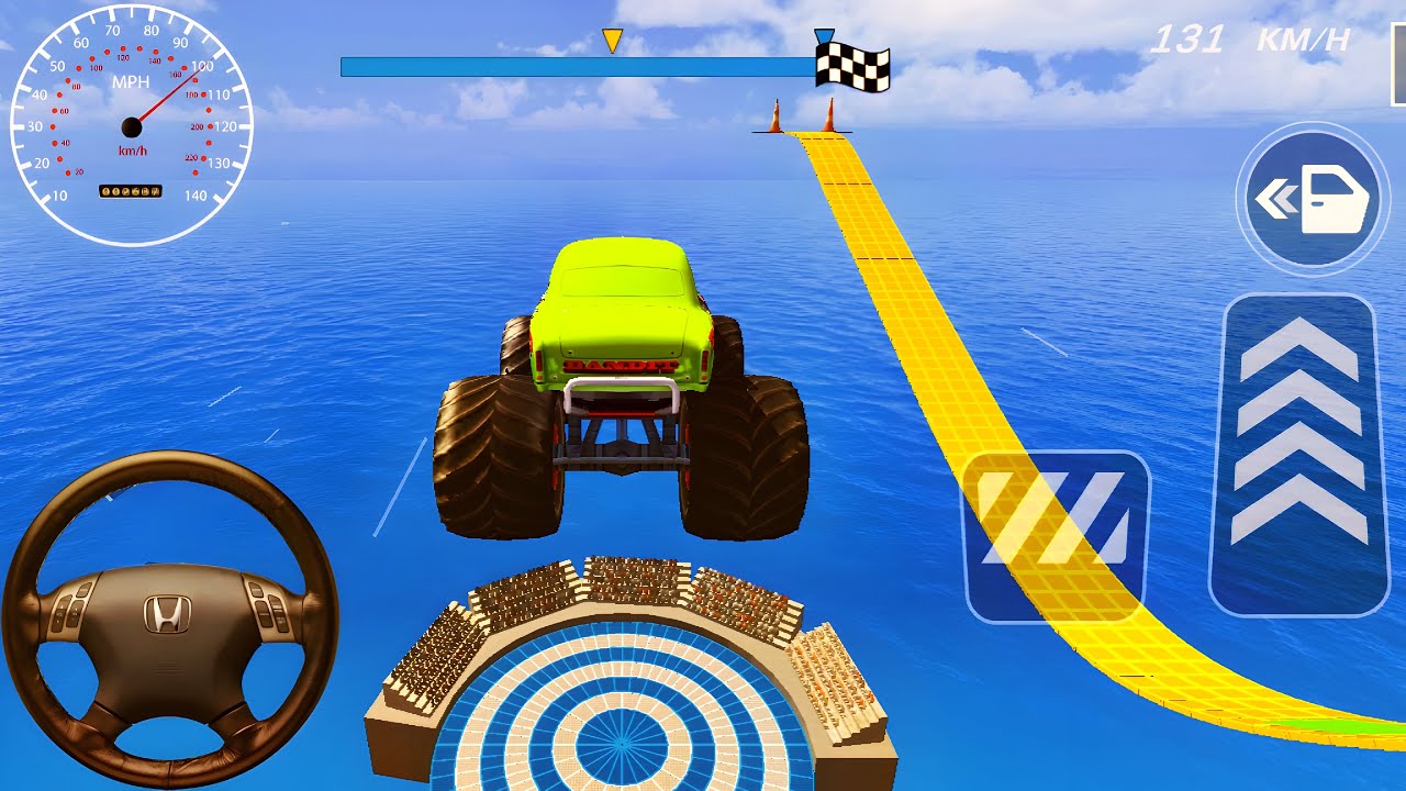 Monster Truck Mega Ramp Extreme Racing - Impossible GT Car Stunts Driving - Gadi game - Android Game