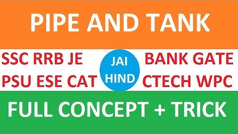 Pipe and Cisterns Problems Tricks | Pipe and Tank Shortcuts and Tricks |Bank PO,ESE,GATE, RRB ,JE