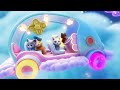 A tiny silver kitten named Pip in a cozy town called Marmalade Meadow, watching a magical Rainbow