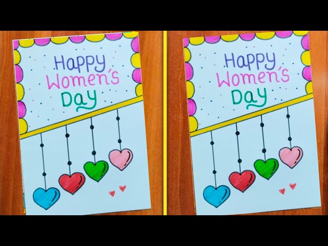 Happy Women's Day Greeting Card / Women's Day Card Making / Women's Day Card Easy And Beautiful