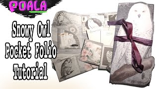 Snow Owl Printable Digital Folio for Junk Journal / Quick Tutorial / Snowy Owl Pocket Folio