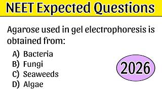 NEET 2026 Most Expected Questions | TOP NEET Biology Questions | NEET UG 2026