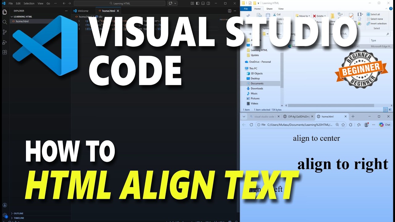 Visual Code Alignment Shortcut Key Visual Studio Code HTML How To Align Text - YouTube