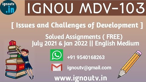 IGNOU MDV-103 Solved Assignment July 2021 & Jan 2022 [FREE] || IGNOU MADVS || IGNOU TV || IGNOU ||