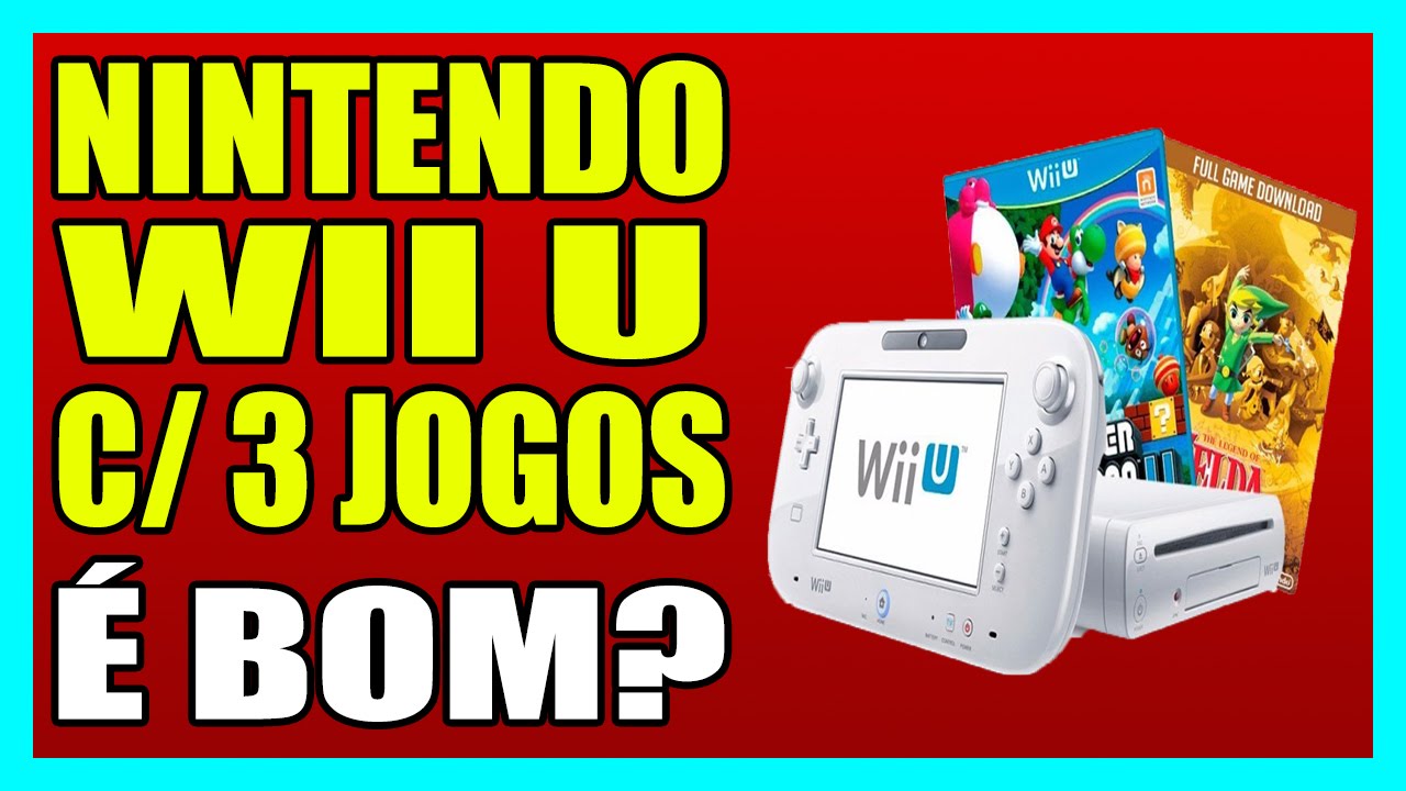 NINTENDO WII U - 8GB C/ 3 JOGOS - Nintendo, Wii, U, 8gb