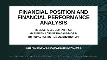 INV536 GROUP ASSIGNMENT: FINANCIAL POSITION AND FINANCIAL PERFORMANCE ANALYSIS