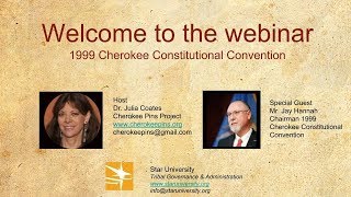 Cherokee Nation 1999 Constitutional Convention recoded live webinar