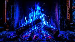 🌌 Blue Fire Fireplace in Dark Room | Peaceful Crackling Flames for Stress Relief & Relaxation
