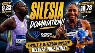 Match Highlights Oblique Seville Runs 9.83! Jefferson-Wooden Beats Alfred | Silesia Diamond League 2026