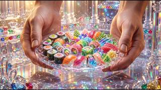 Rainbow Crystal Sushi 🍣💎 | Miniature Crystal Cooking ASMR | Fantasy Crystal Kitchen screenshot 5