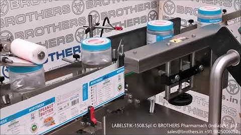 LABELSTIK-150B.spl  Sticker Labelling Machine for Wrap Around Body Label and Top Label on Cap
