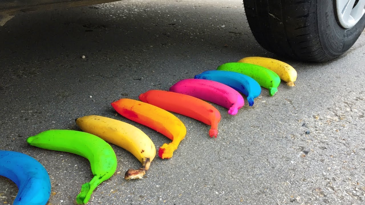 Experiment Car vs Colored Food Crushing Crunchy & Soft Things by Car