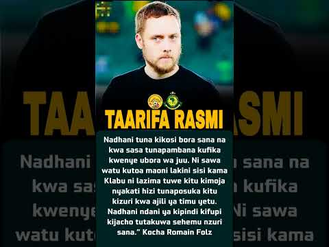 Taarifa Rasmi Kocha Wa Yanga