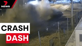 Shocking moment Holden rolls in highspeed crash at Outer Harbor | 7 News Australia