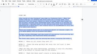 How to Format a Script for Theatre (Mr. Tourtellotte's Classes)