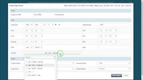 Departure Control System Tutorial: Set Aircraft Registration