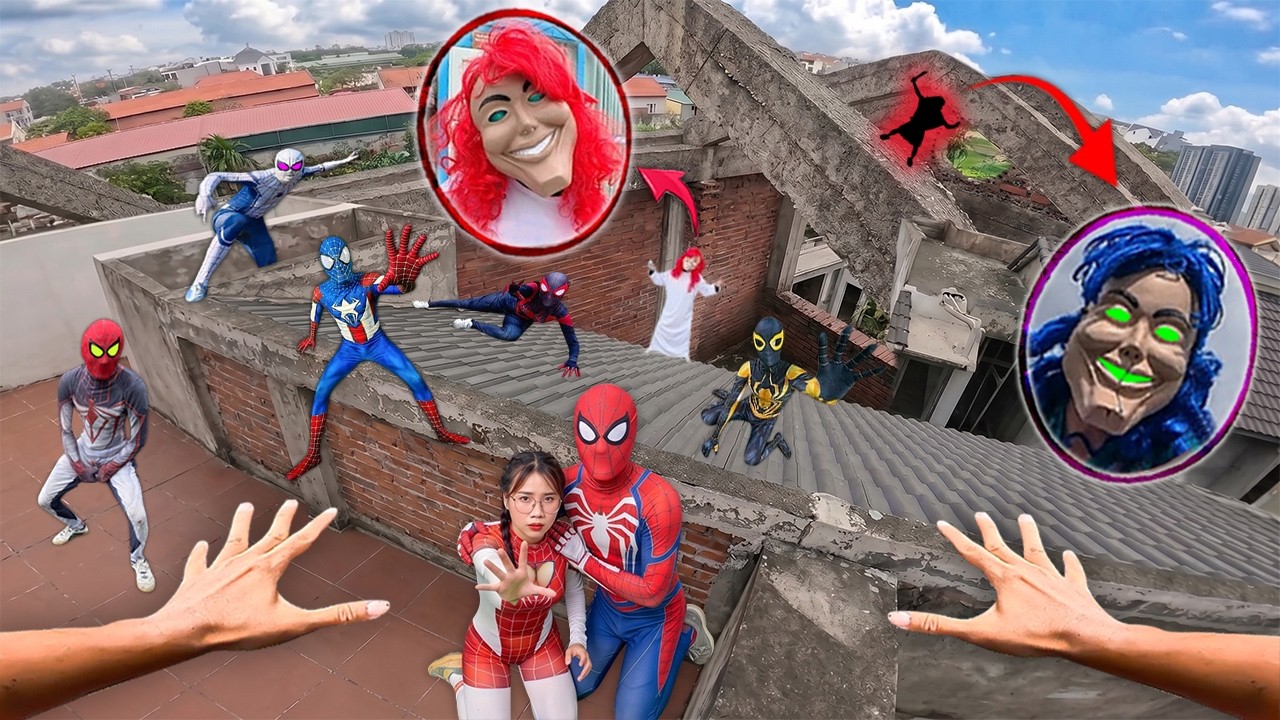 7 SPIDERMAN Vs SMILING WOMAN REAL LIFE ESCAPE 383.0 (Horror Parkour Pov Short) | Epic POV