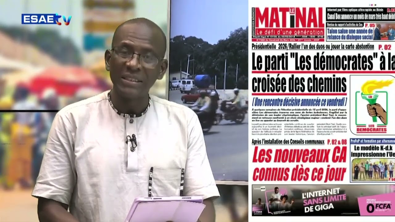 LA UNE DES JOURNAUX DU VENDREDI 06 MARS 2026