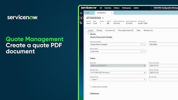 Quote Management | Create a quote PDF document