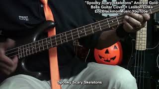 SPOOKY SCARY SKELETONS Bass Guitar Cover HALLOWEEN Andrew Gold  LESSON @ericblackmonmusicbass9175 screenshot 5