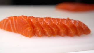 Salmon Sashimi Cutting
