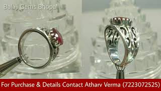 Ruby (Manik) Gemstone Silver Ring | Designer Pure 925 Silver Ring