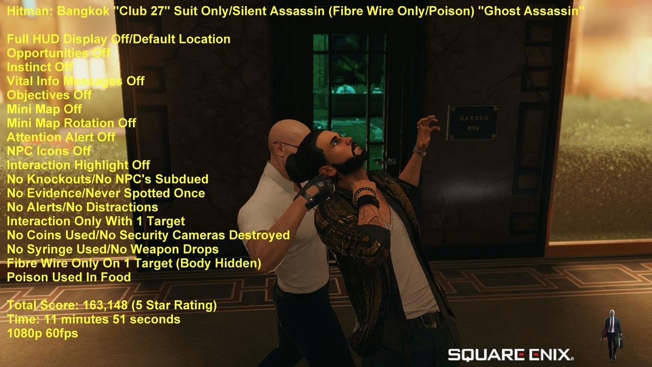 Hitman: Bangkok ''Club 27'' Suit Only/Silent Assassin (Fibre Wire Only/Poison) ''Ghost Assassin''