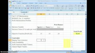 Linear Programming Maximization problem using Excel (Sk8man)